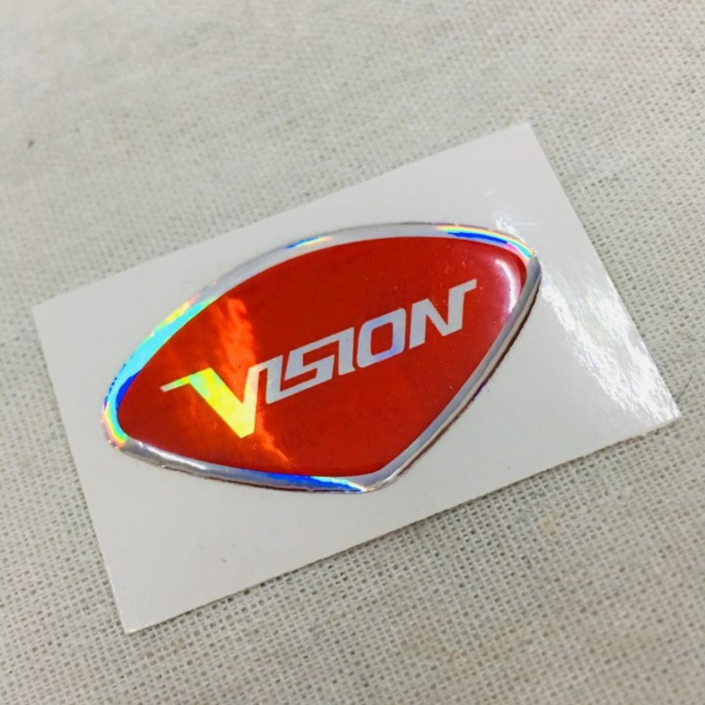 TEM LOGO CHỮ VISION TRANG TRÍ XE