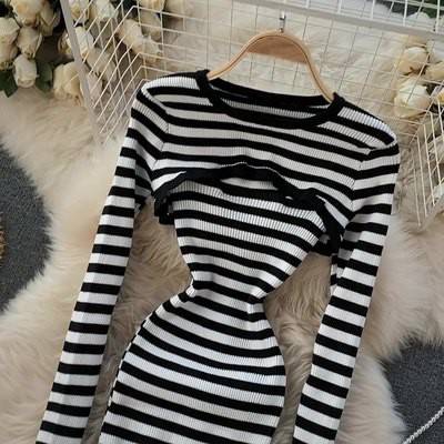 Set váy áo len váy 2 dây áo coptop len mỏng ôm body gợi cảm Đ240