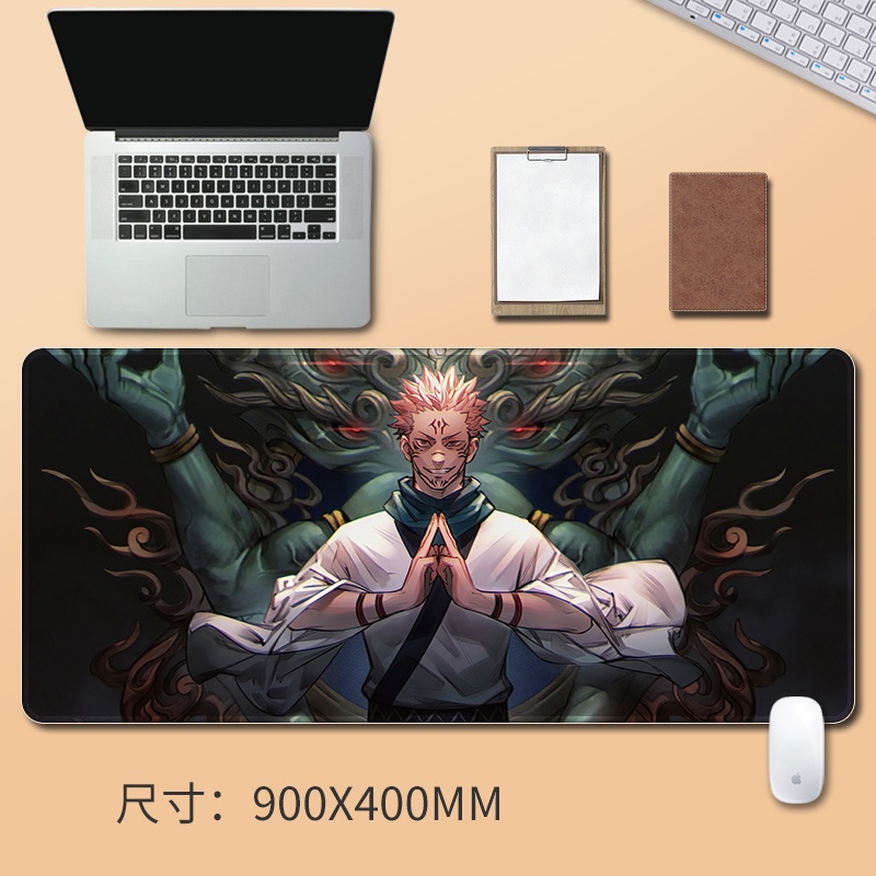 Jujutsu Kaisen Mouse Pad Oversized Anime Waterproof Thickened Knotweed Yuren Fu Hei Hui Hot-blooded Cartoon Cool Gojo Satoru Personality Peripheral Desk Pad Two-Dimensional Spell Fighting Rubber Mat Non-slip Computer Office Work
