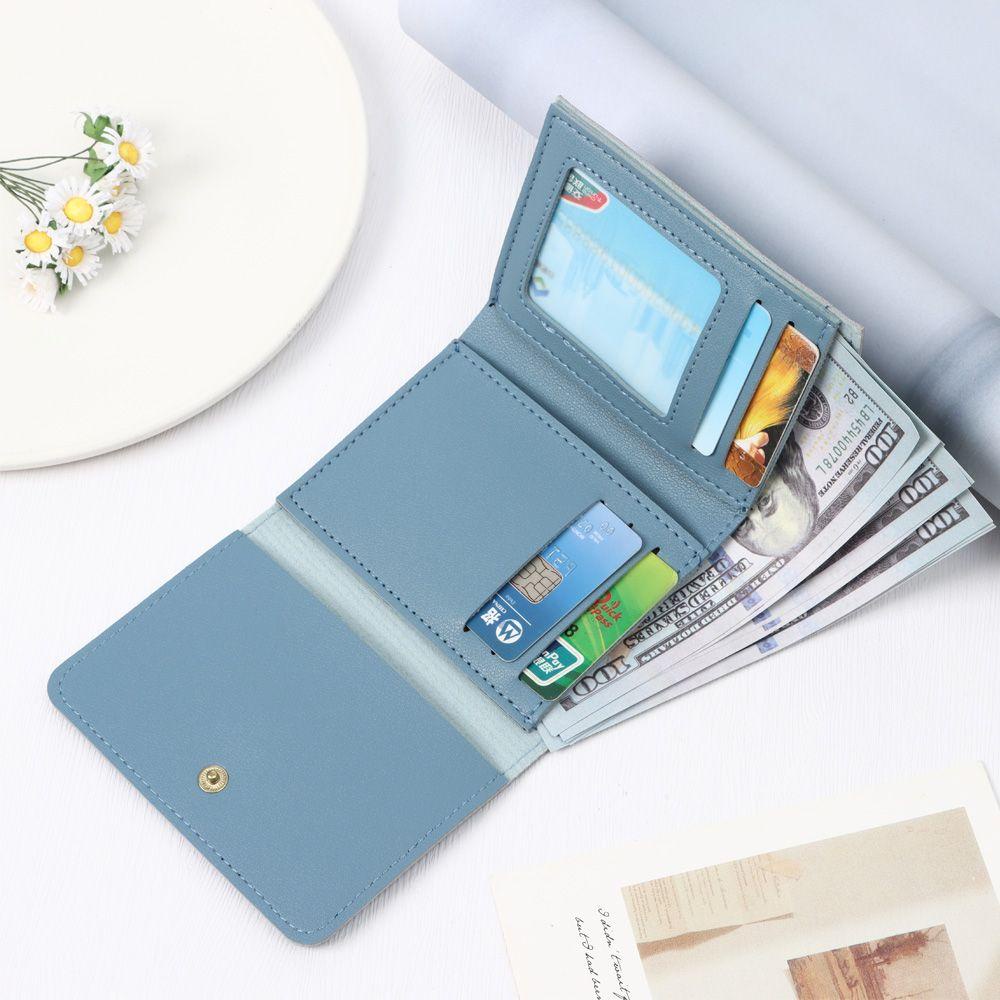 Ví Ngắn Đựng Tiền Xu Màu Cầu Vồng Thời Trang Giá Đỡ