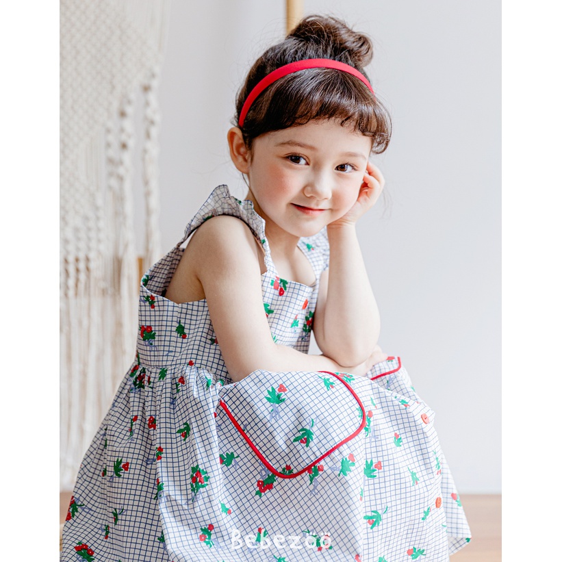 Váy bé gái Hàn Quốc Bebezoo cao cấp _ Caro Flower