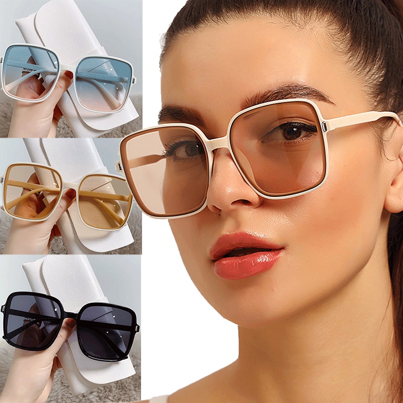 Kính Chống Nắng / Tia UV Gọng Vuông Màu Gradient Thời Trang Mùa Hè Cho Nữ