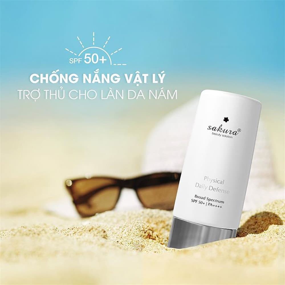Nhũ tương chống nắng vật lý Sakura Physical Daily Defense SPF 50+ PA ++++ 60g
