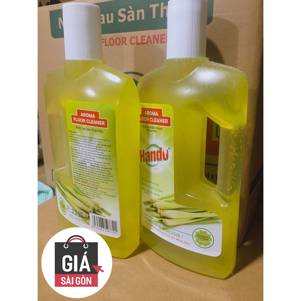 Nước thơm lau sàn nhà siêu sạch mát Hando 1L Hương Sả