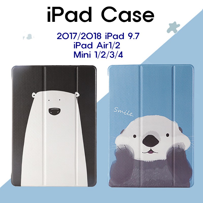 Bao da bảo vệ từ tính in hình hoạt hình cho IPad Air 1/2 iPad 2017/2018 9.7 ipad Mini 1/2/3 iPad Mini4