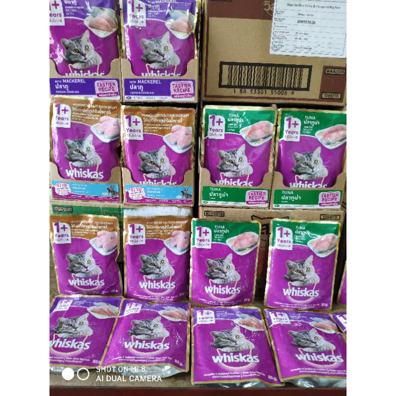 [Mã 1511FMCGSALE giảm 8% đơn 500K] Pate Cho Mèo Whiskas túi 80g vị Cá Ngừ, Cá Thu, Thịt Gà, Cá Biển.