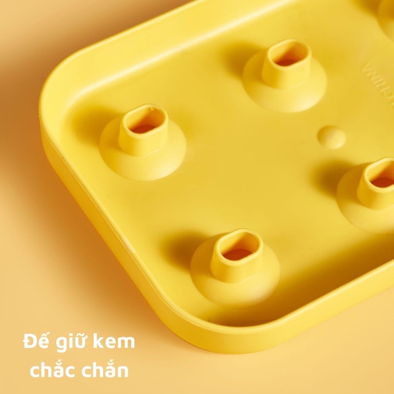 Khuôn làm kem 6 que gà con dễ thương tiện lợi an toàn kháng khuẩn khay kem an toàn cho bé