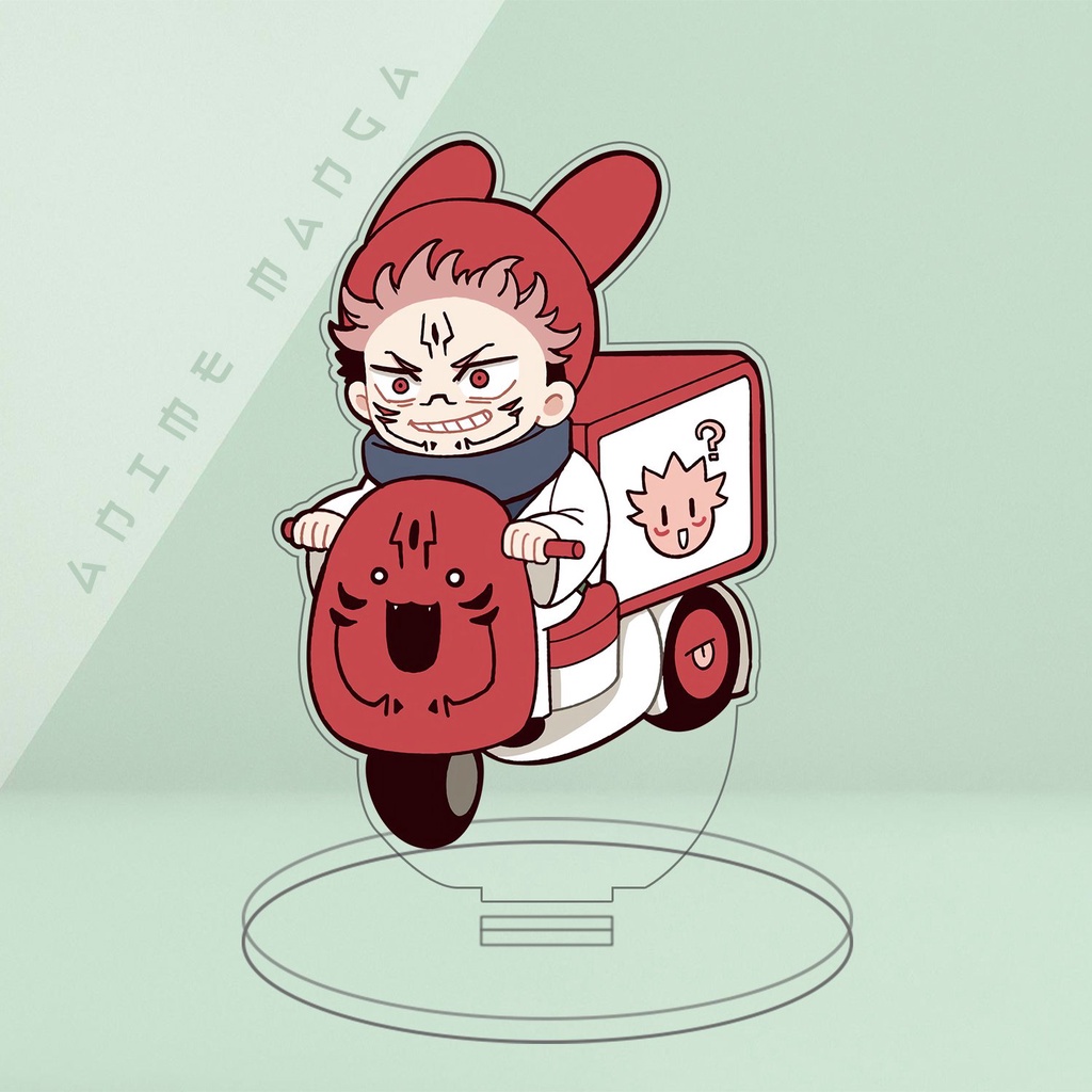 Mô hình standee jujutsu kaisen chibi anime chú thuật hồi chiến Gojo satoru Itadori Yuji trang trí bàn học làm việc 8cm