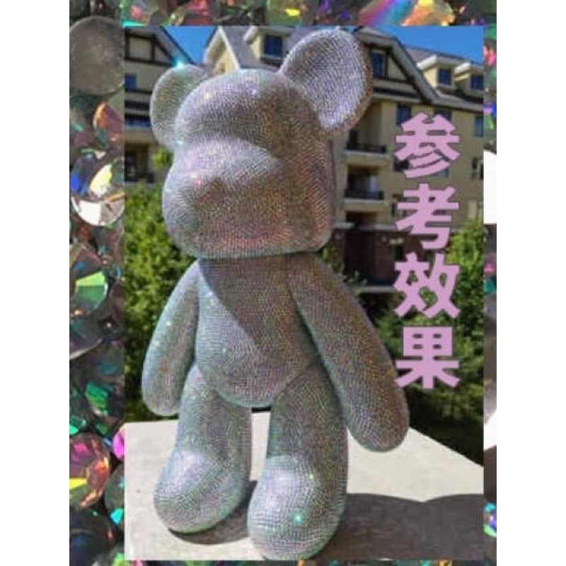 Gấu bearbrick tự gắn đá cute kèm dụng cụ