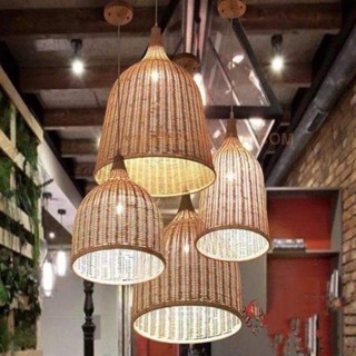 Đèn tre đèn mây tre đèn lồng tre đủ size hình chuôn