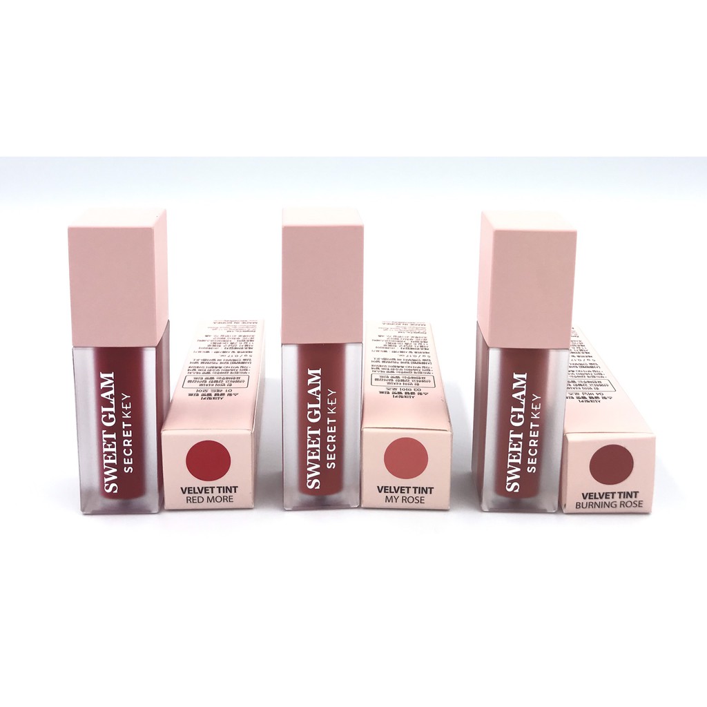 Son Kem Dưỡng Ẩm Mềm Mượt Mịn Nhẹ Môi Hàn Quốc - Son Lì Lâu Trôi Chính Hãng Sweet Glam Velvet Tint , Màu Hồng Đất