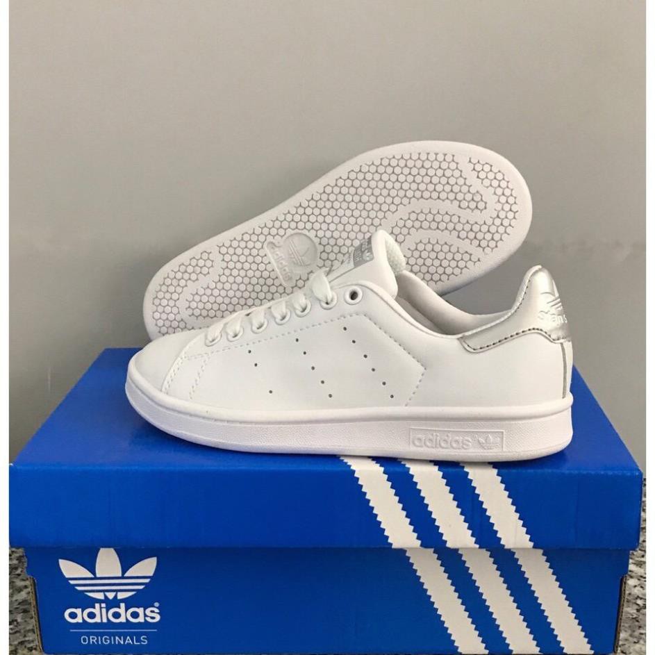 [Chính Hãng] Giày Adidas Stan Smith trắng,  gót xám bạc, lưỡi gà dày [ Full box ] . 2020 new . 2020 ️🥇 . 2020 ' 2020 👟