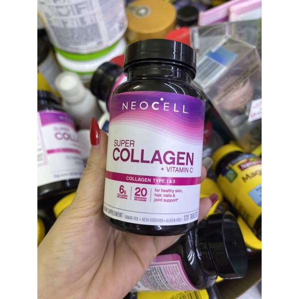 Biotin Super Collagen + biotin chai 360 viên hãng Neocell của Mỹ. Collagen đẹp da nổi tiếng của Mỹ