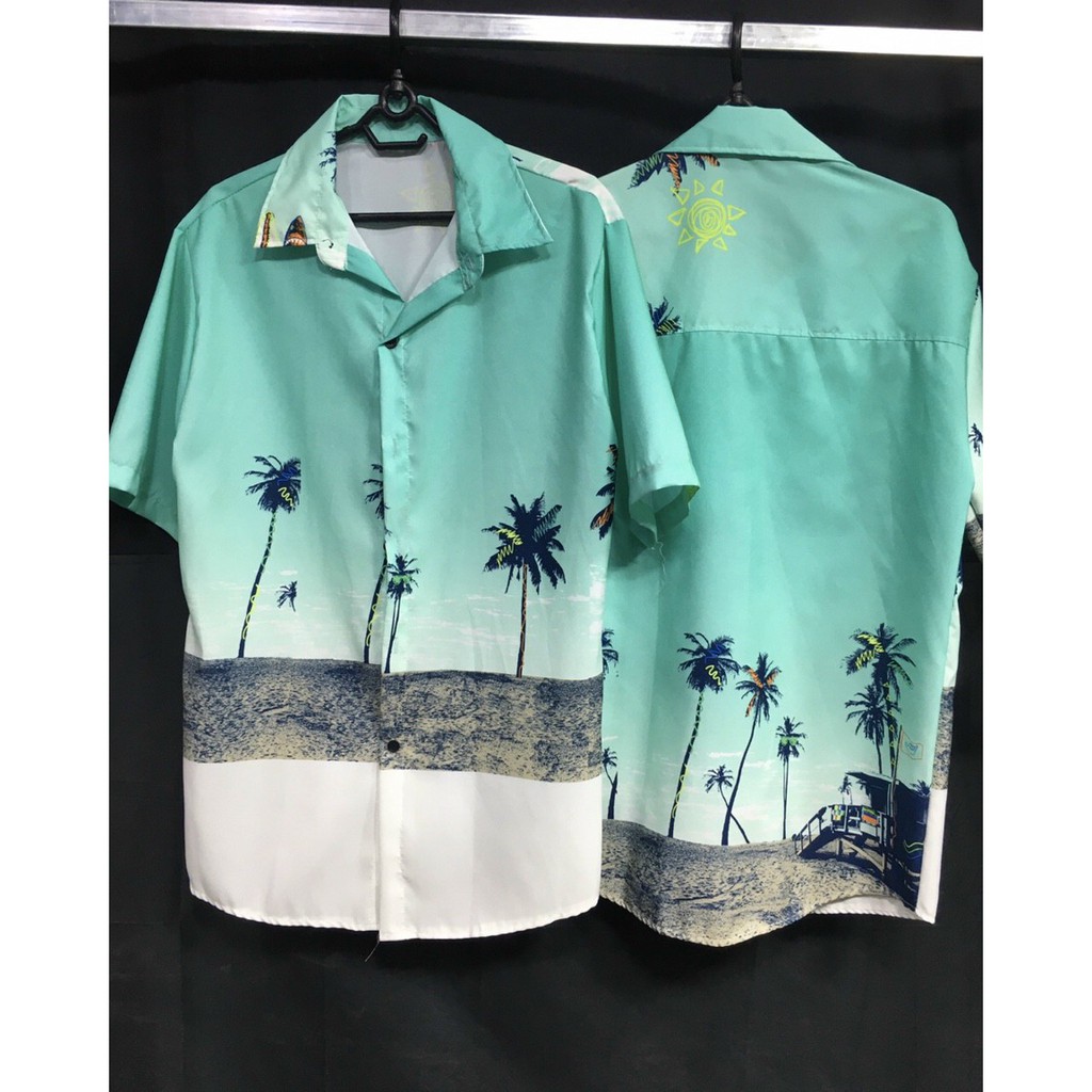 ÁO SƠ MI PORM RỘNG UNISEX CÂY DỪA 2 màu dể chọn DM232210