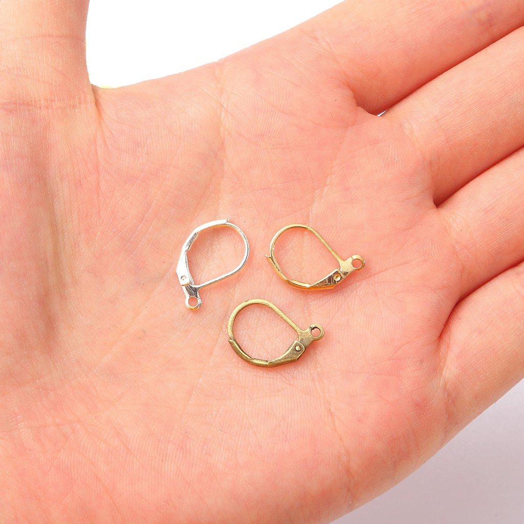 BEADIA Set 10 Khuyên Tai Màu Đồng/Vàng/Bạc Phong Cách Pháp Diy