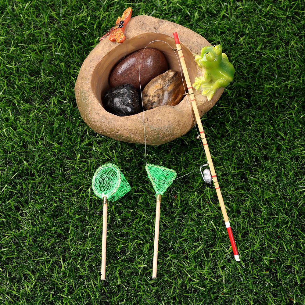 Mô hình cần câu lưới đánh cá mini 1:12 trang trí nhà búp bê