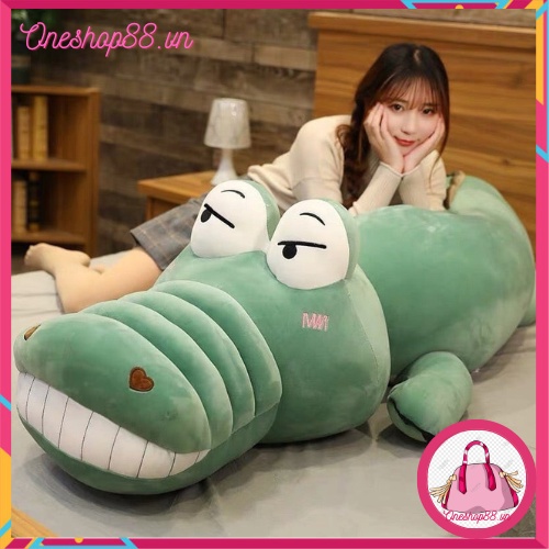 Gấu bông, thú nhồi bông gối ôm hình cá sấu 60cm, 70cm, 1m, 1m4, 1m6-Oneshop88.vn
