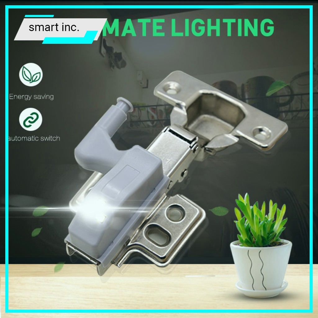 Đèn Led Chiếu Sáng Gắn Bản Lề Cửa Tủ Quần Áo Cửa Tủ Nhà Bếp Ngăn Kéo Thông Minh Tặng Kèm Pin