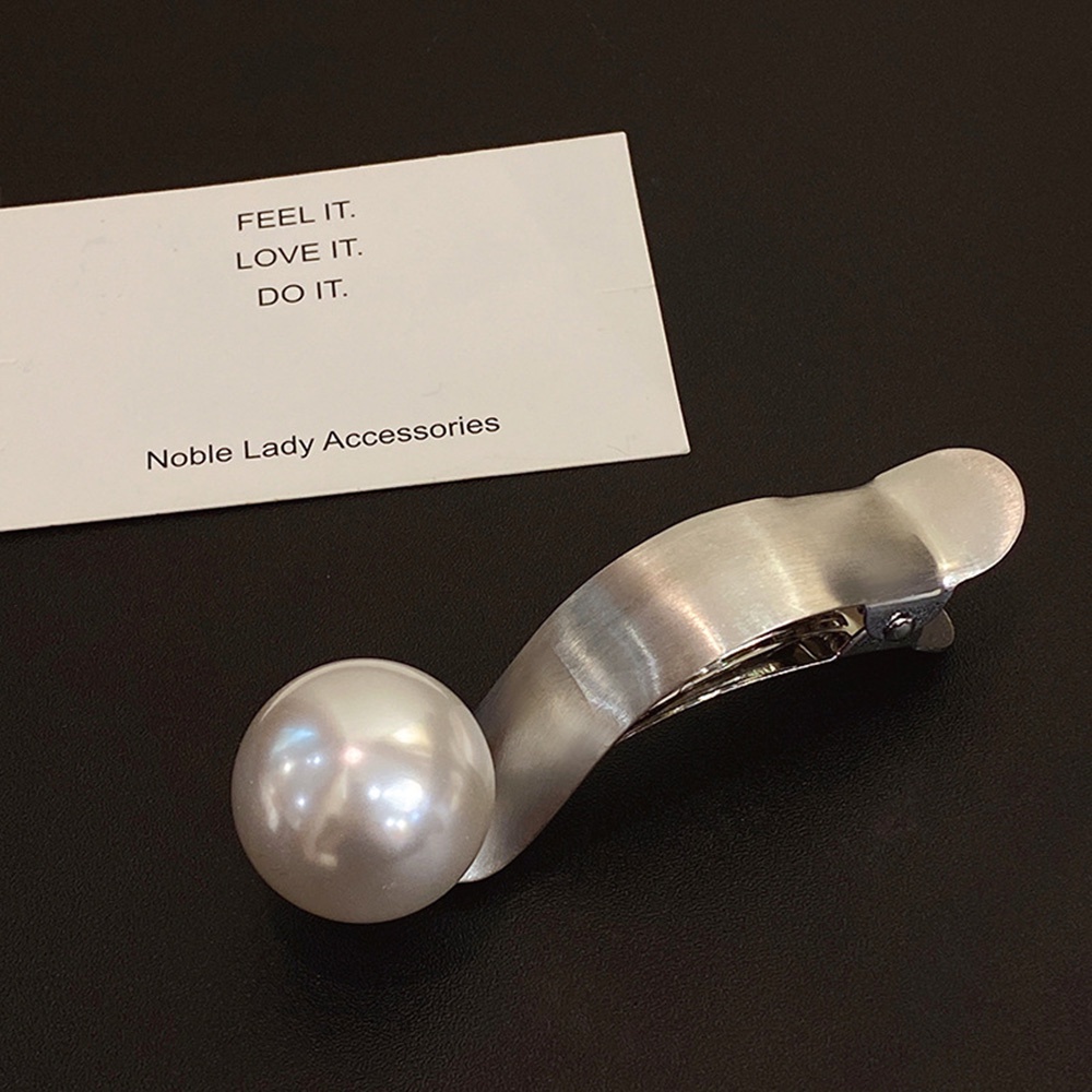 Kẹp Tóc Kim Loại Đính Ngọc Trai Giả Thiết Kế Tinh Tế Thời Trang