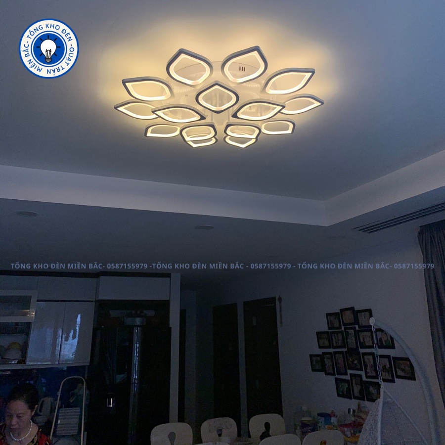 ĐÈN ỐP TRẦN CÁNH SEN TRANG TRÍ PHÒNG KHÁCH - CÓ CHIẾT ÁP  ÁNH SÁNG TRẮNG, VÀNG, TRUNG TÍNH