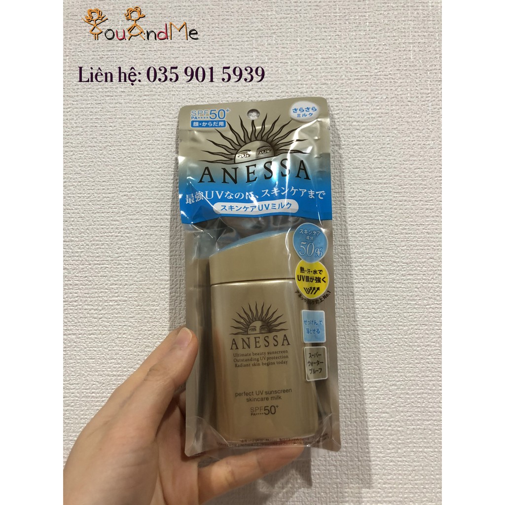 Kem chống nắng Anessa SPF 50+ milk 60ml (Màu vàng)