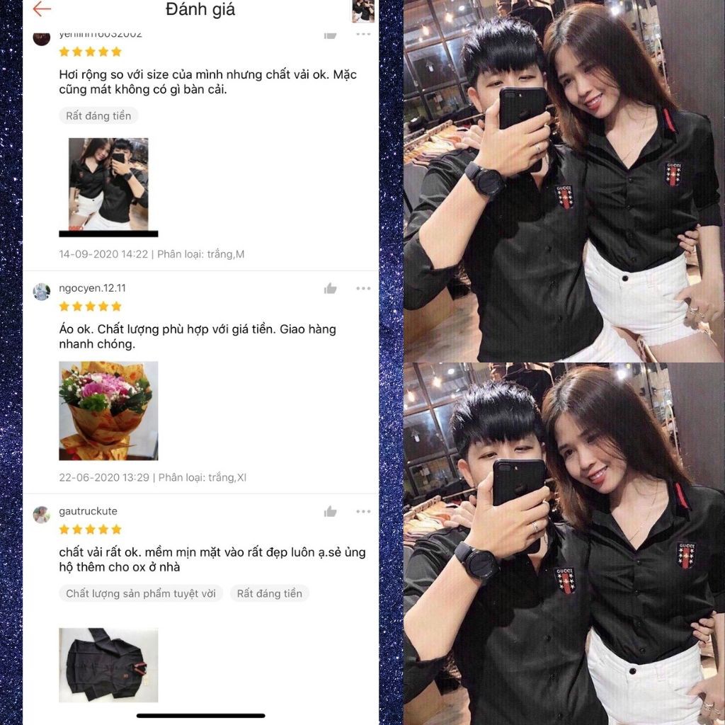 Áo Sơ Mi Nam Nữ Dài Tay Chất Lụa Phối Họa Tiết Thêu Lá Cờ | BigBuy360 - bigbuy360.vn