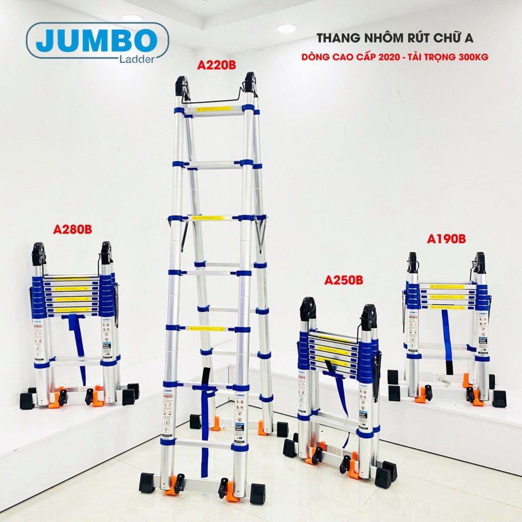 THANG NHÔM RÚT ĐÔI XẾP GỌN JUMBO THÁI LAN A190B,A220B,A250B,A280B NEW 2020