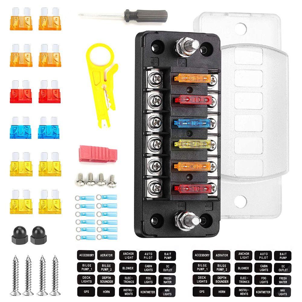 Hộp Cầu Chì Lưỡi Dao 12V / 32V Có Đèn LED Báo Hiệu Dành Cho Tàu Thuyền Ốp