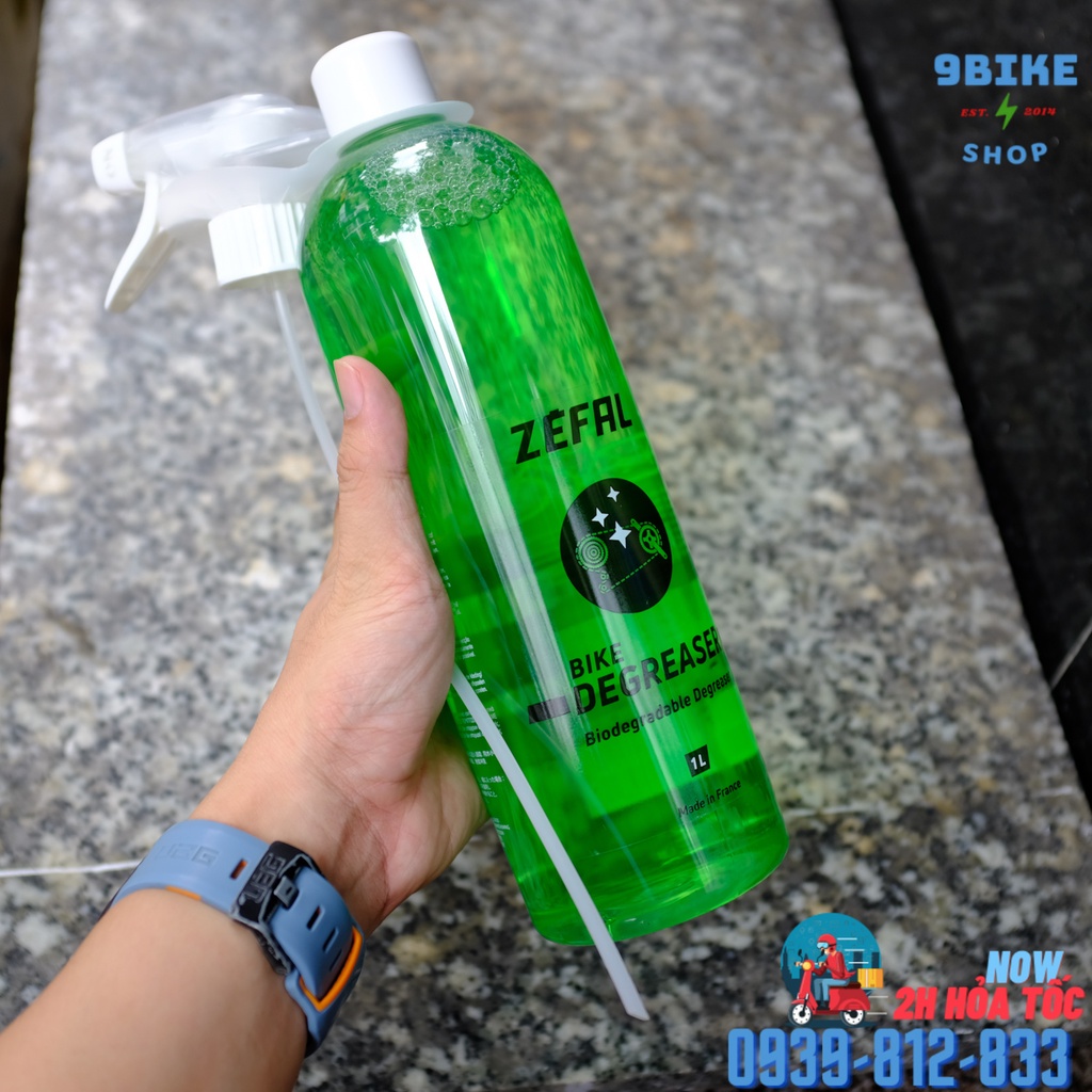 Dung dịch rửa xe đạp chuyên dụng tẩy dầu nhớt Zéfal BIKE BIO DEGREASER dung tích 1000ml