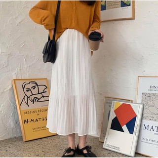 Chân váy midi dài phối lưới - Order taobao quảng châu