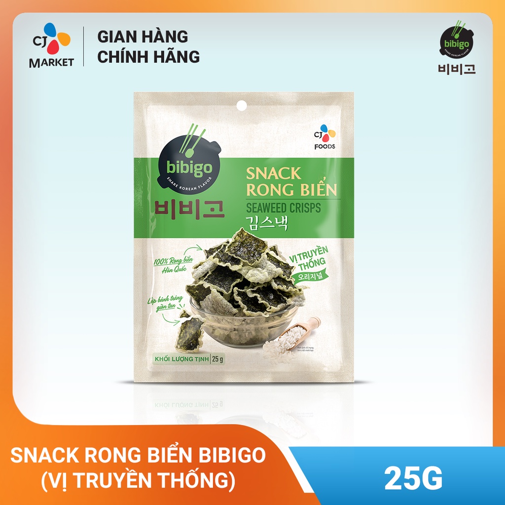 [Chỉ giao HCM] Snack rong biển Bibigo vị truyền thống 25g