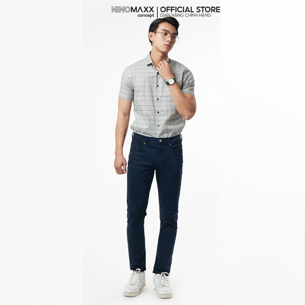 Áo sơ mi Nam caro melange cotton chống nhăn N&amp;M 2110026