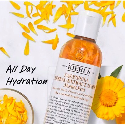 Toner Hoa Cúc Kiehls Calendula Herbal Extract không chứa cồn, nhẹ dịu chăm sóc làn da 125ml/250ml/500ml