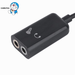 Giắc cắm 3,5 mm Tai nghe Micro Bộ chia âm thanh nổi Cáp chuyển đổi màu đen