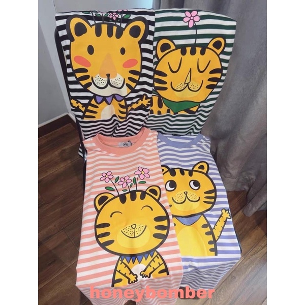 Set Đồ Bộ Sọc Mèo dễ thương [FREESHIP] Áo thun tay lỡ nữ quần ống rộng Ulzzang