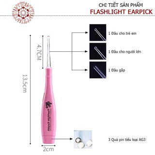 Bộ dụng cụ lấy ráy tai có đèn Flashlight Earpick