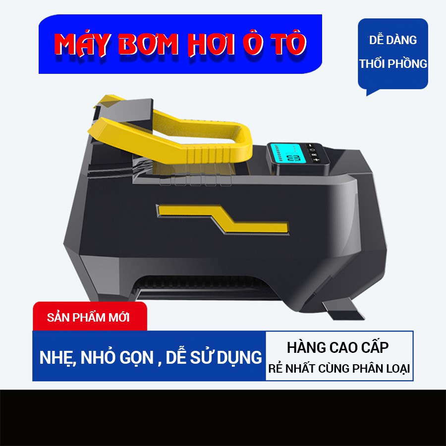 Máy bơm lốp xe ô tô điện tử Malide cao cấp thông minh - Tự ngắt khi bơm đầy - Màn LCD, thiết kế tiện dụng