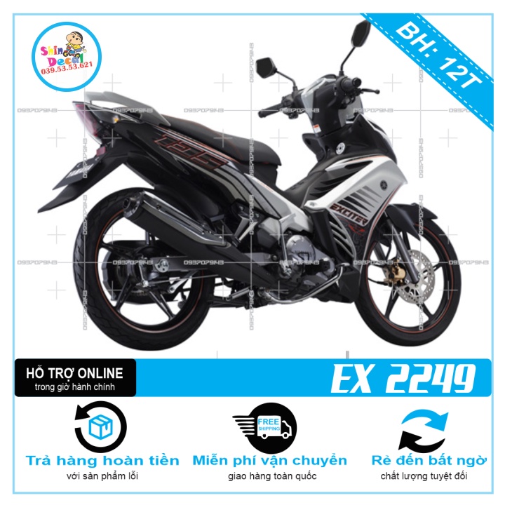 TEM RỜI EX 2011 HOA VĂN TRẮNG ĐỎ -- SHIN DECAL 2