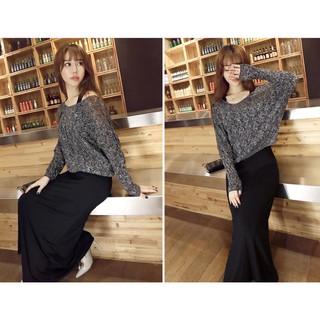 Set áo len + váy maxi