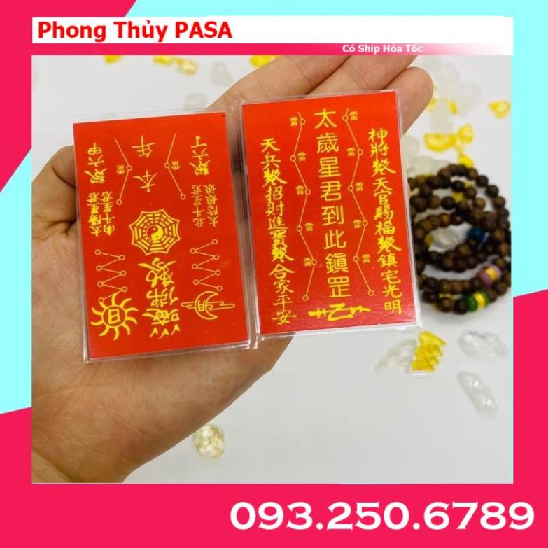 Thẻ Thái Tuế Ép Plastic để lên mặt lưng điện thoại, bóp ví phong thủy