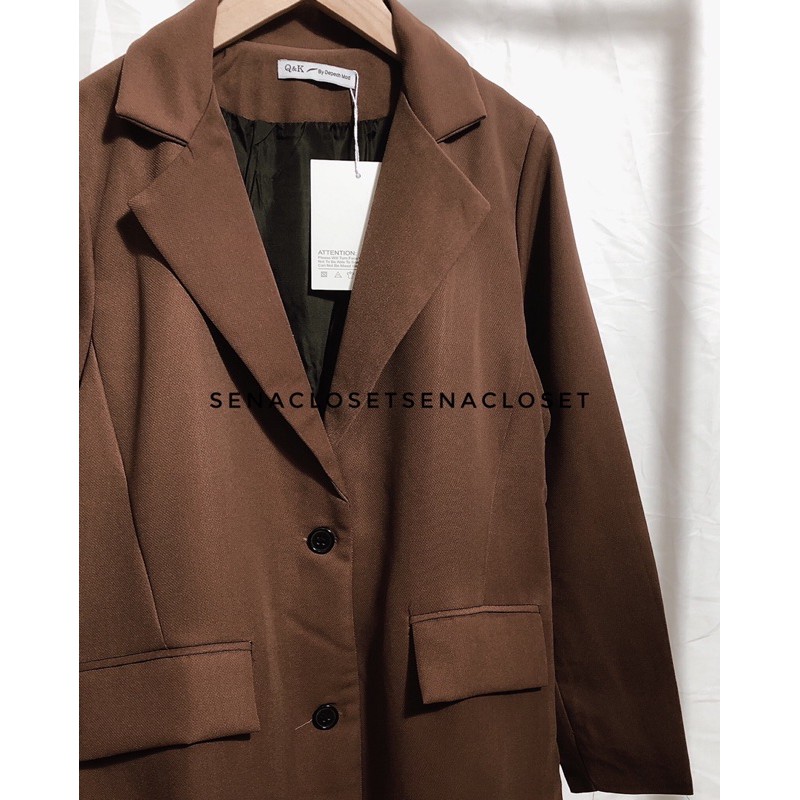 ÁO KHOÁC BLAZER 2 LỚP NÂU CHOCO QC ULZZANG HQ (Ảnh thật / Video)