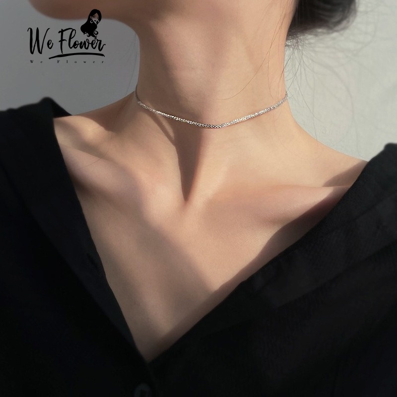Vòng Cổ Choker We Flower Đính Kim Sa Lấp Lánh Cho Nữ