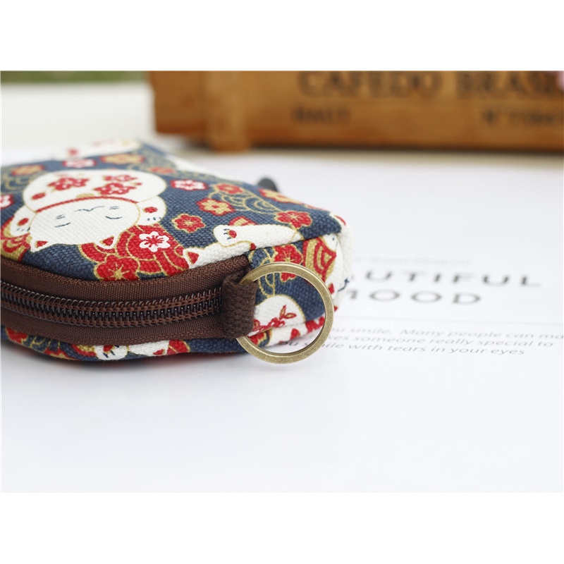 Túi Vải Canvas Mini Đựng Tiền Xu / Chìa Khóa / Son Môi Phong Cách Nhật Bản Mới 2023