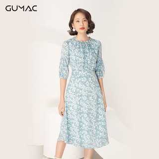 Đầm eo nhún cổ nơ GUMAC DA997