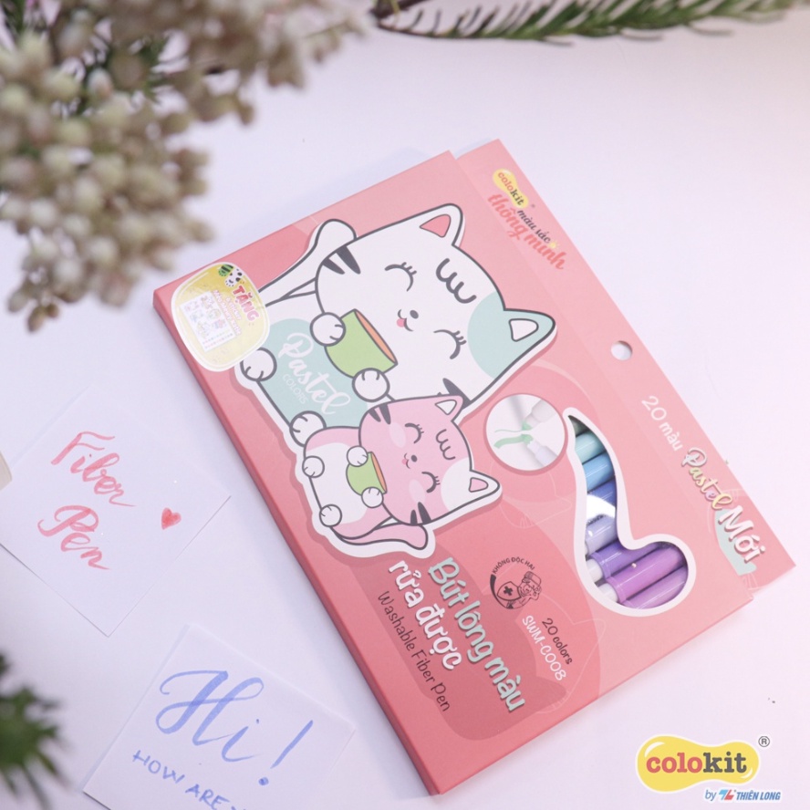 Bộ 20 bút màu PASTEL Fiber Pen Colokit Thiên Long chính hãng giá rẻ