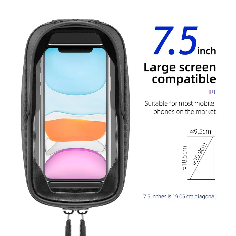 [Fulfilled by Shopee]Túi treo phía trước xe đạp leo núi ROCKBROS đựng đồ có màn hình cảm ứng điện thoại 7.5in thiết kế phản quang chống thấm