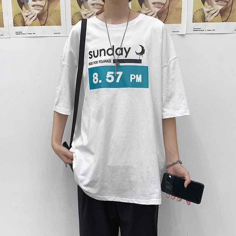 Áo phông form rộng unisex nam nữ tay lỡ thun streetwear cotton oversize giá rẻ in style ulzzang SUNDAY