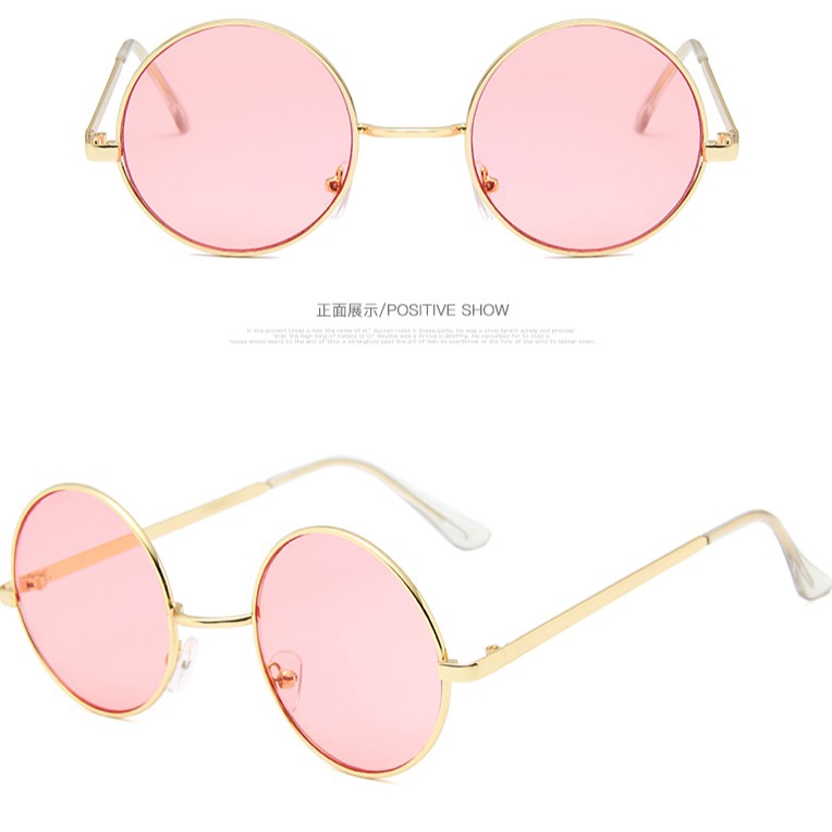 Kính mát gọng kim loại tròn cho nam nữ