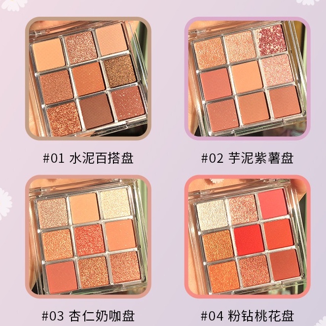 [Hàng mới về] Bảng phấn mắt 9 màu ánh ngọc mịn lì thời trang bền màu