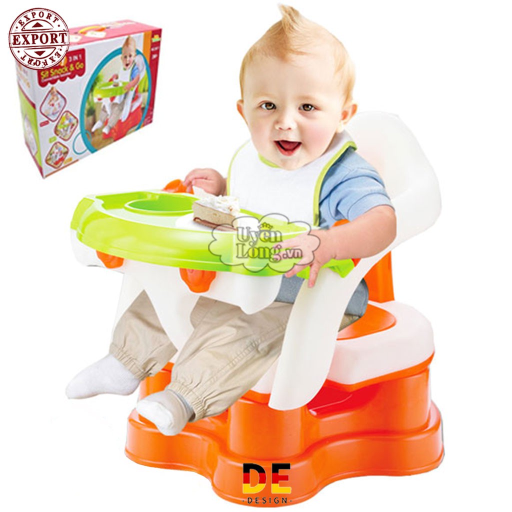 Ghế Ngồi, Ăn Dặm Và Tắm 3in1 Baby Sit Snack &amp; Go Cho Bé (Hàng Cao Cấp, Xuất Châu Âu)